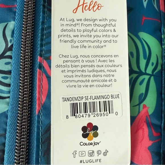 Lug North/South Tandem Wallet w/ RFID - SE Flamingo Blue NWT - Picture 8 of 11